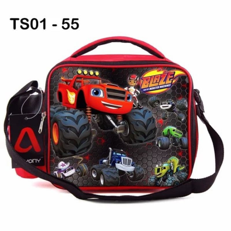tas bekal tas makan lunch bag anak laki laki blaze merah