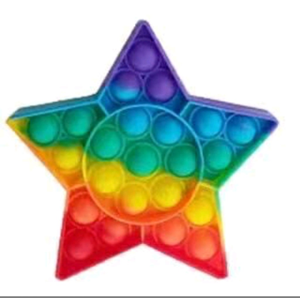 fidget push Pop Squishy Bubble Pop It Silikon Fidget Toy Pelangi Penghilang Stress MAINAN ANAK COD-STAR