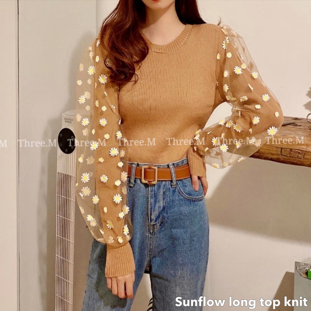 Sunflow long top knit -Thejanclothes