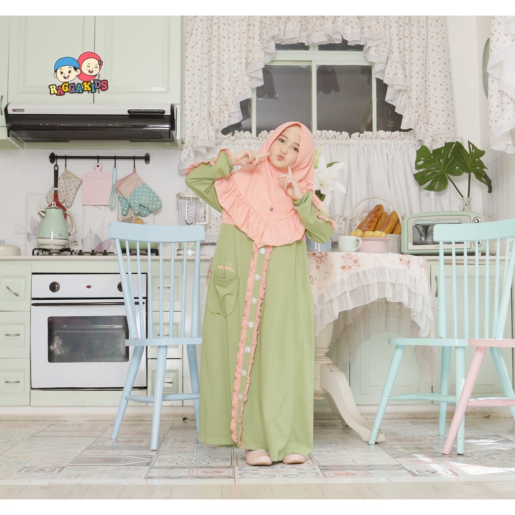 Baju muslim gamis couple ibu dan anak Raggakids RG54 RGD54