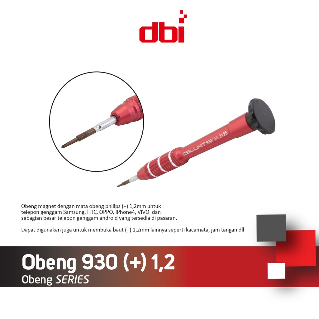 Obeng Single Magnetik CELLKIT 930 (+) 1,2