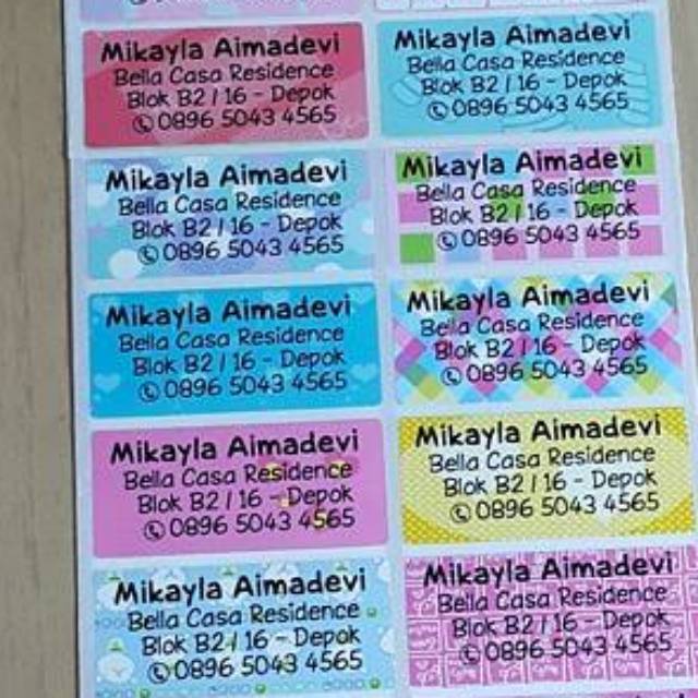 

Polos Pastel Label nama sticker label name waterproof