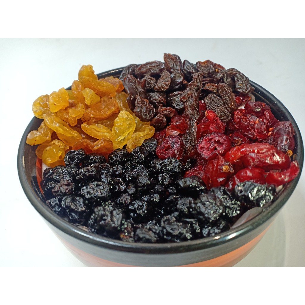 

MIX 4 FRUITS 500GR BLUEBERRY CRANBERRY DARK RAISIN GOLDEN RAISIN