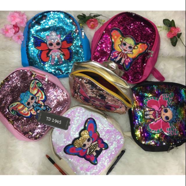 tas ransel kecil mini backpack kids fashion toodler lol kupu kupu butterfly smiggle import sekolah