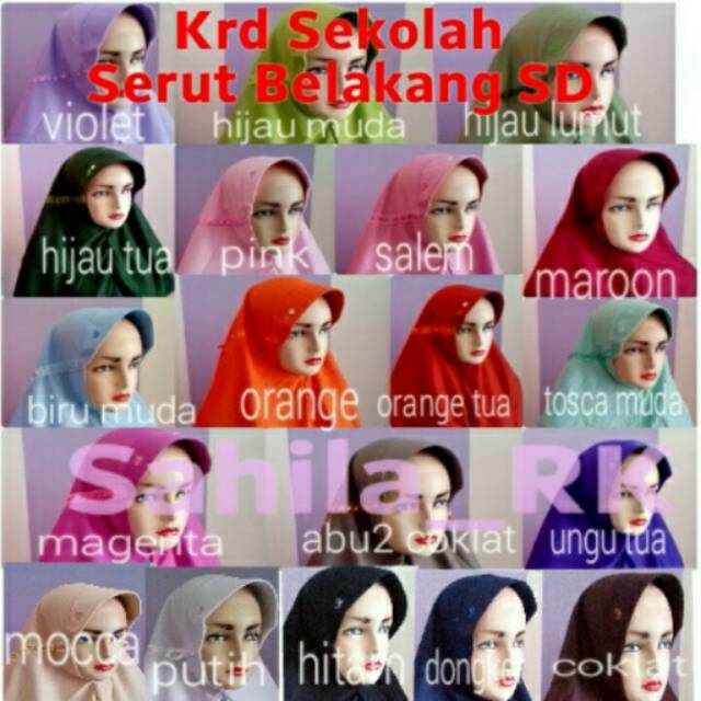 

Kerudung sekolah serut pita