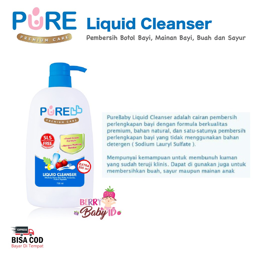 PureBB Liquid Cleanser Bottle 700 Ml Pencuci Botol Sayur Buah Pure BB Berry Mart