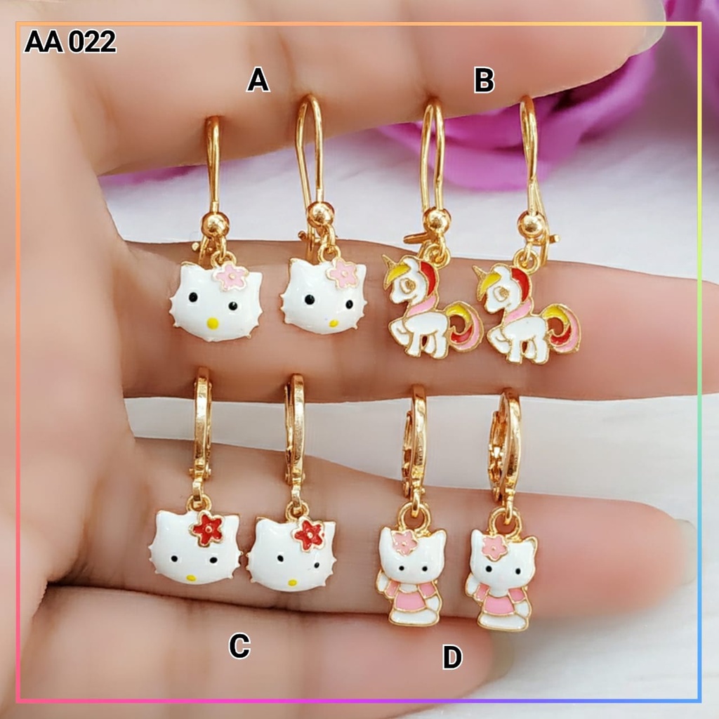 Anting xuping anting anak balita lucu karakter pony perhiasan lapis emas gold AA 022