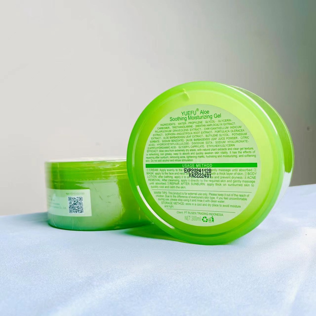 YUEFU Aloe Vera Gel 98% 300 Gr/ml Lidah Buaya Gel