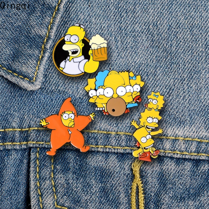 Bros Pin Enamel Desain Kartun Bart Simpsons Untuk Pakaian