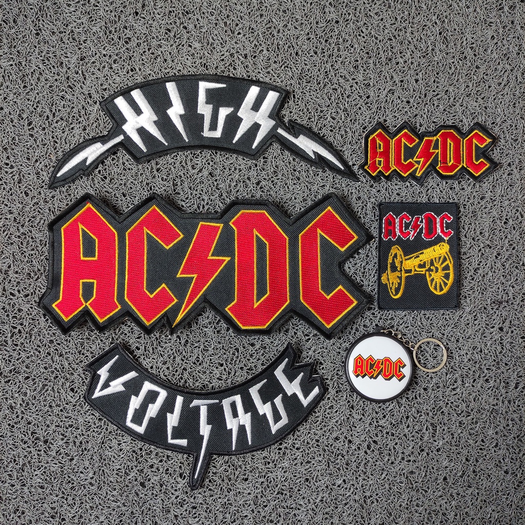 PATCH BORDIR ACDC SATU PAKET BACKPATCH BORDIR EMBLEM BESAR PATCH MUSIK