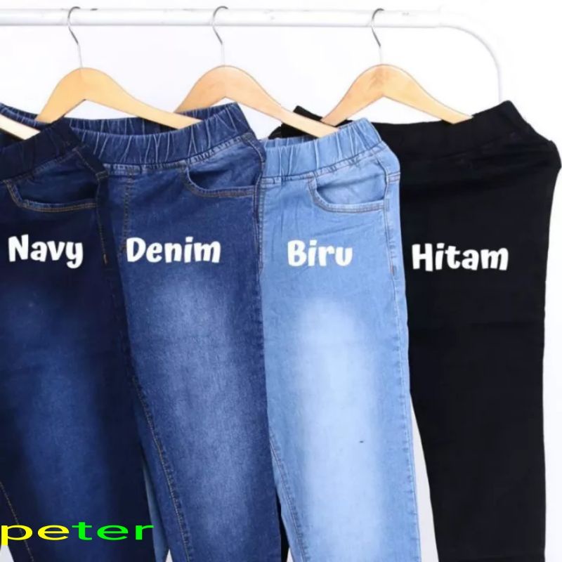 Legging Jeans Jumbo- Jeans pinggang karet- Big Size -legging Jeans Melar -street