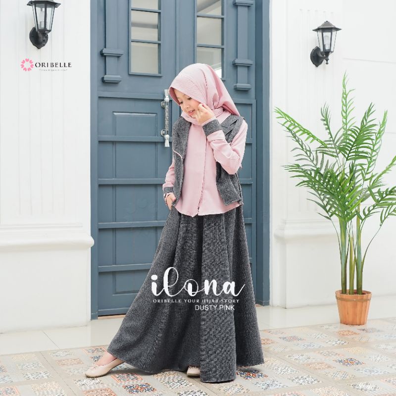 ILONA BY ORIBELLE • SET ROK, VEST, &amp;  HIJAB