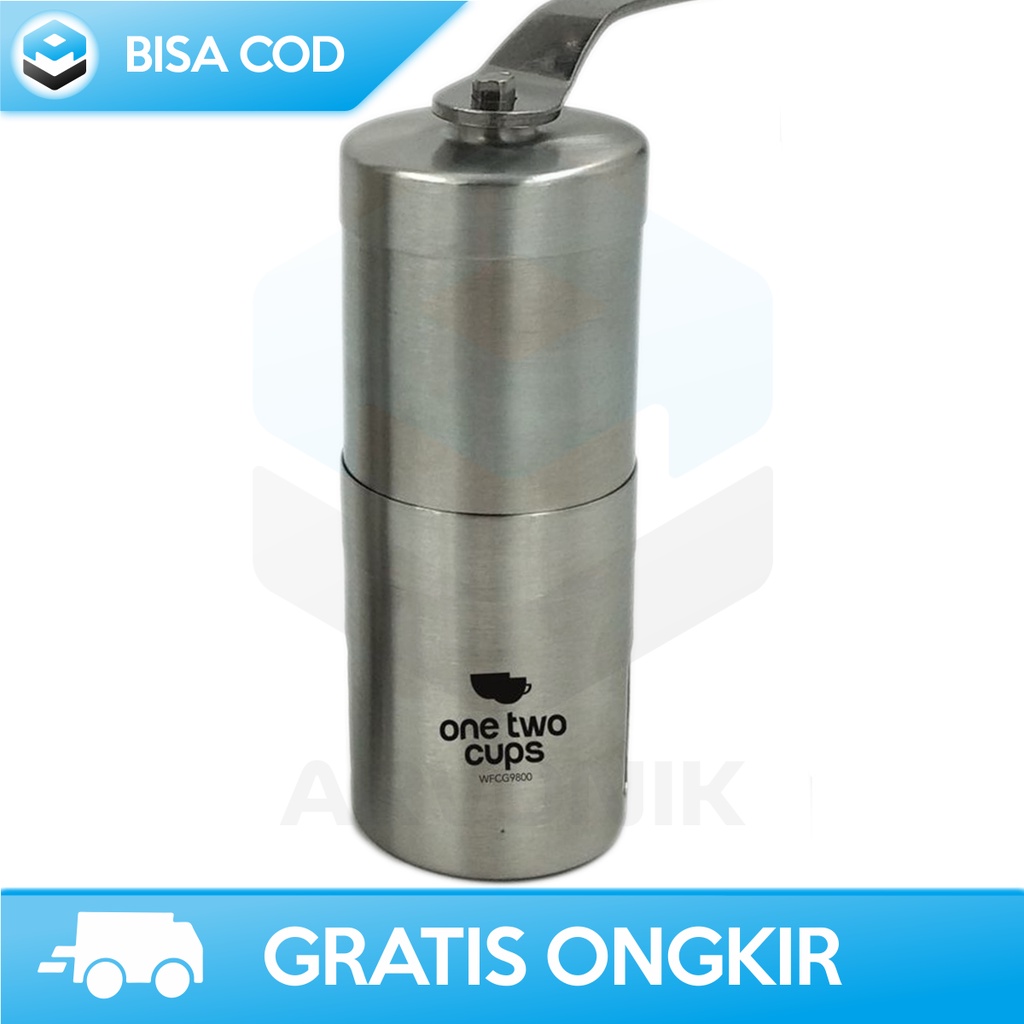 GRINDER COFFEE MANUAL STAINLESS BURR ONE TWO CUPS WFCG9800 ORIGINAL ALAT PENGGILING KOPI MANUAL PORTABLE