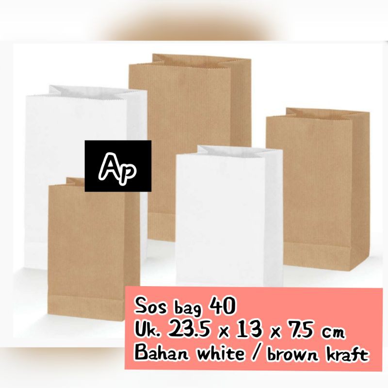 

Size M ~ PAPER BAG SOS KODE 40 - ANEKA KEMASAN [ 1 pack = 50 pcs ]