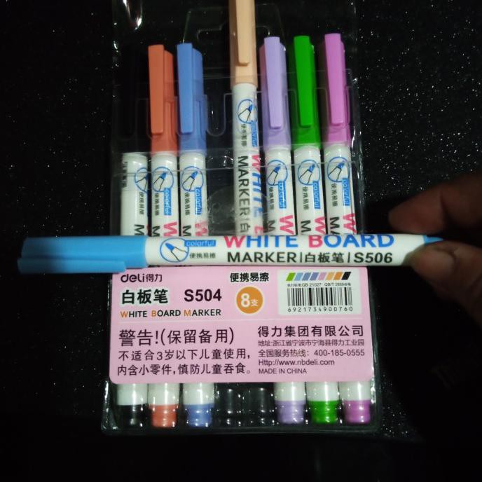 

8 Buah Spidol Warna Warni White Board Marker Ketebalan 1 Mm