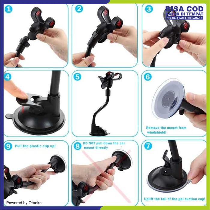 Car Phone Holder Tempel Hp Mobil Panjang Lazypod Mount Handphone GPS