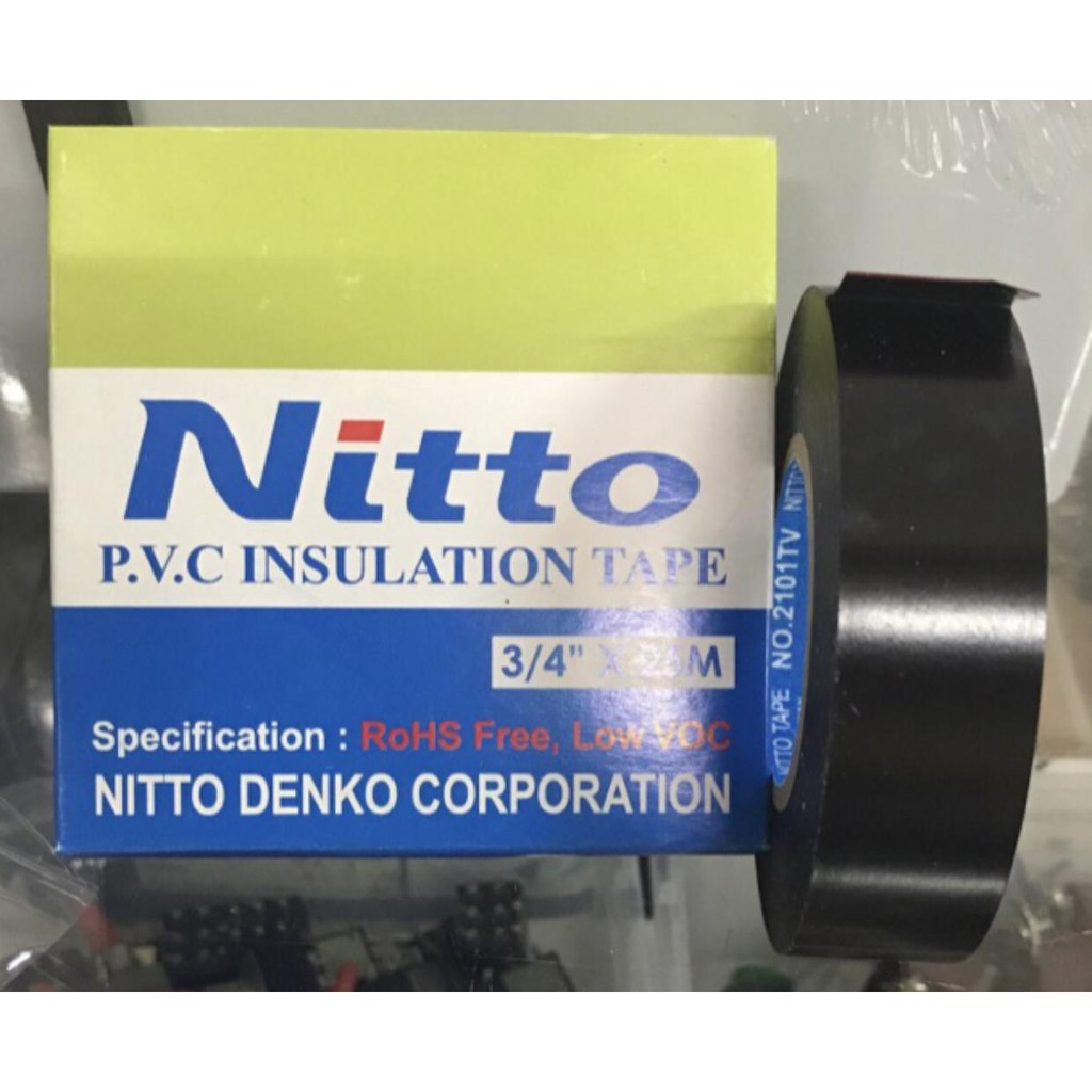 nitto PVC insulation /plastic tape 3/4&quot; x25m hitam