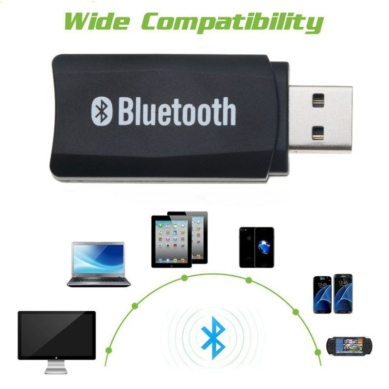 Kebidu Wireless Bluetooth 5.0 USB Receiver Adapter Dongle Car Speaker ZF169 Black Grab Medan