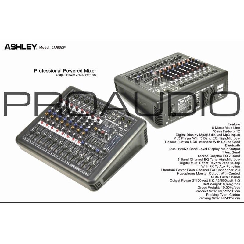 power mixer ashley lm800p original