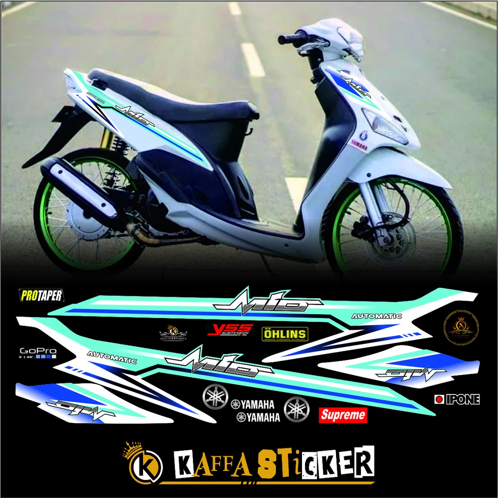 Striping mio sporty mio smile mio amore mio thailand stiker mio smile variasi putih tahan