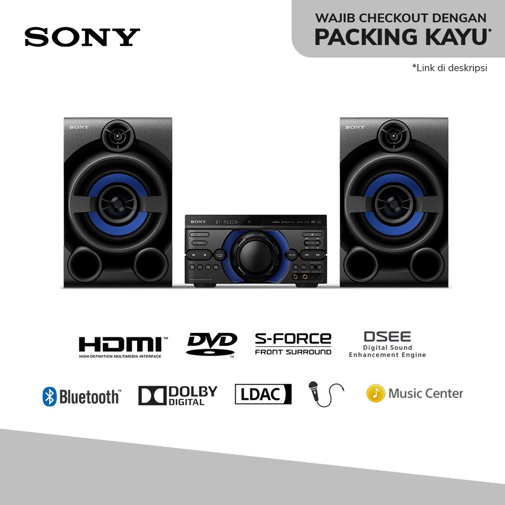 Sony MHC-M40D / MHCM40D Speaker Audio High Power System DVD Karaoke Bluetooth