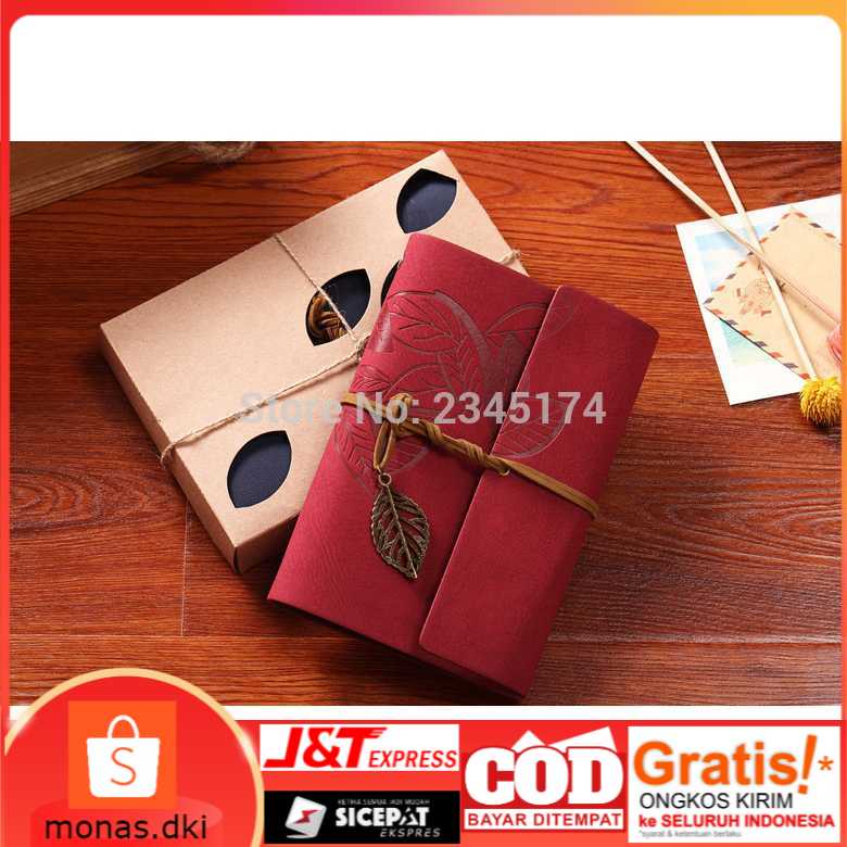 

Buku Catatan Binder Kulit Retro Leaf Kertas A5