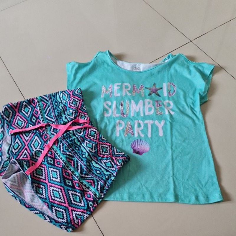 PRELOVED SET BAJU TIDUR CELANA PENDEK PEREMPUAN JUSTICE TEEN GIRLS PYJAMAS SHORT PANTS SLEEPWEAR