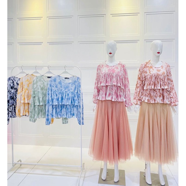 Sasa atasan susun by vivorie premium/Sasa blouse plisket susun import premium