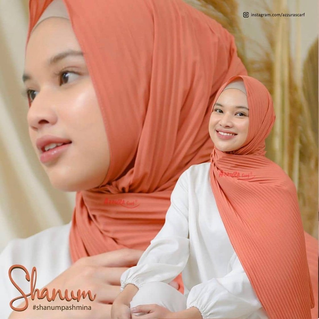 HIJAB PASHMINA SHANUM AZZURA SCARF PASMINA PLISKET SHAWL DIAMOND YASSMINNSHOP