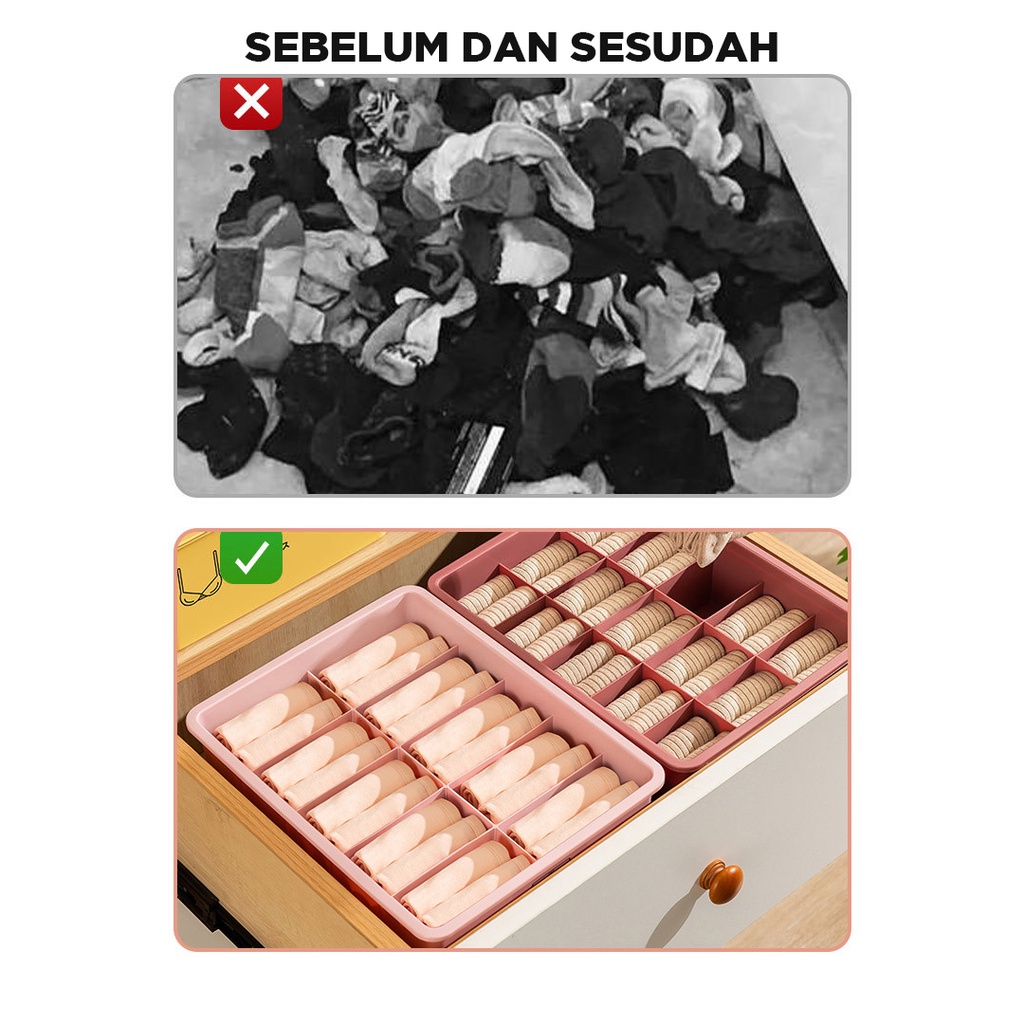 Box tempat kaos kaki | Tempat pakaian dalam | Kotak Accesories serbaguna | Storage box