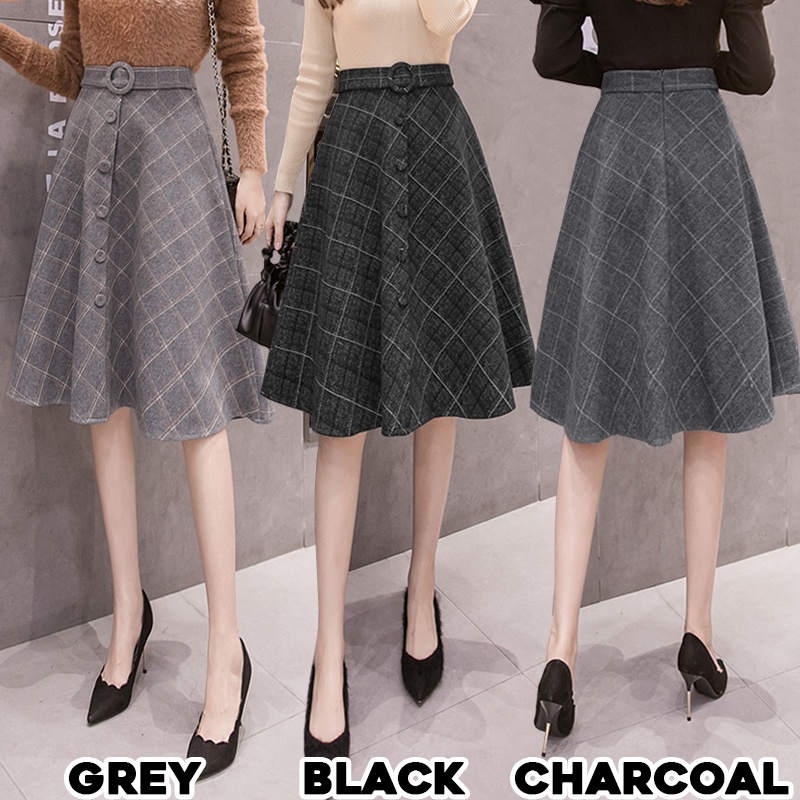 KARAKOREA 310 Flare Heejin Skirt/Korean Women Skirt/Midi Skirt/Rok Midi/Rok Korea