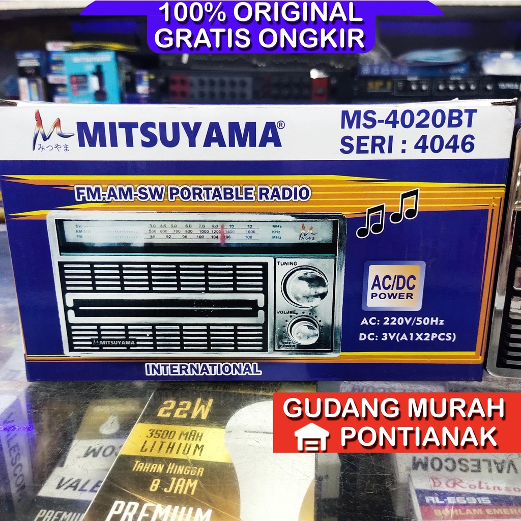 RADIO MITSUYAMA MS 4020 F18 4046 FM AM SW PORTABLE RADIO AC DC Random Sesuai Stok tersedia