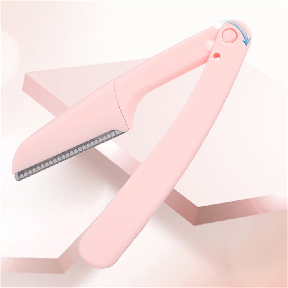 3 PCS/kotak Aman Lipat Pink Alis Scraper Alat Kecantikan