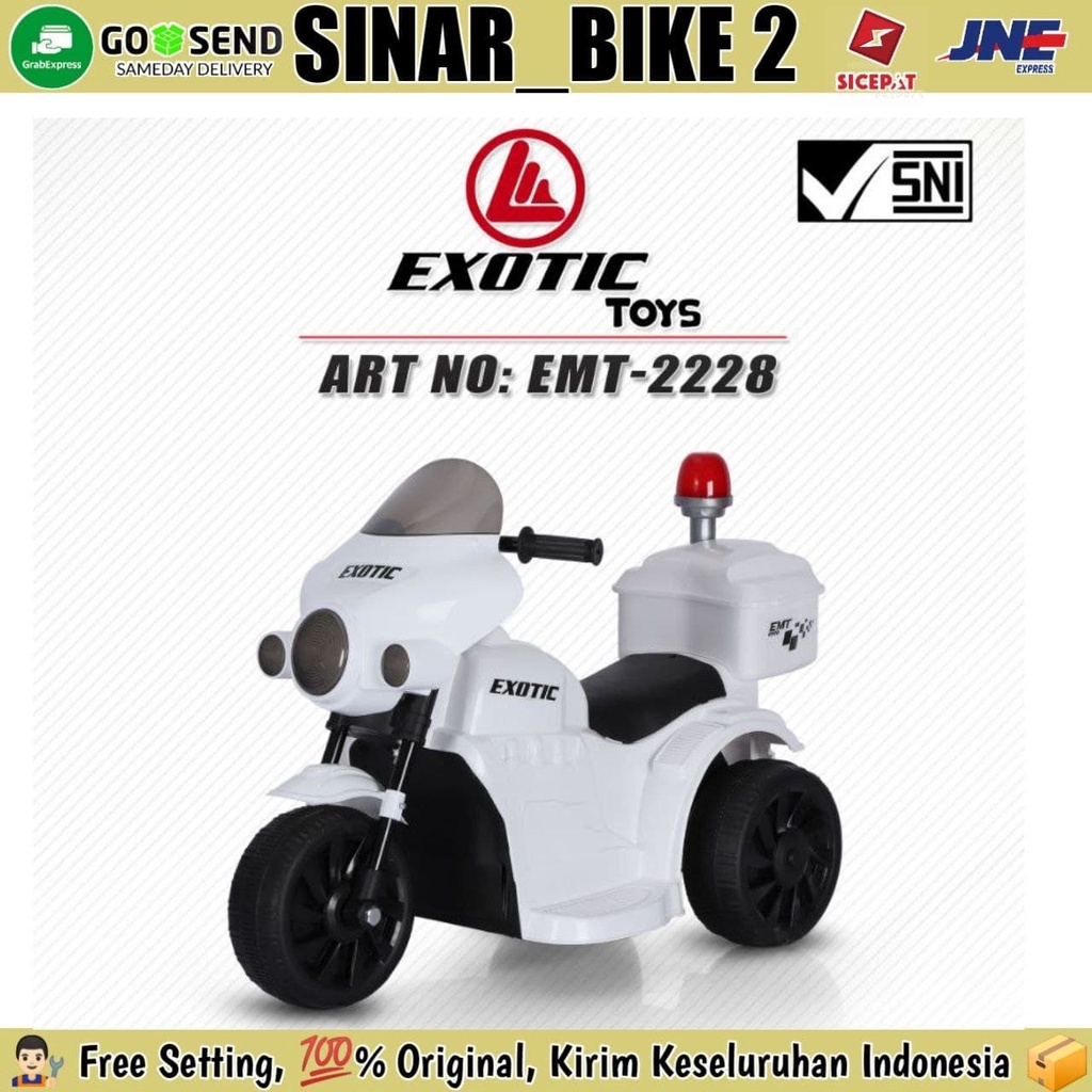 Motor Motoran Aki Exotic EMT-2228 Mainan Anak Rechargeable Motorcycle