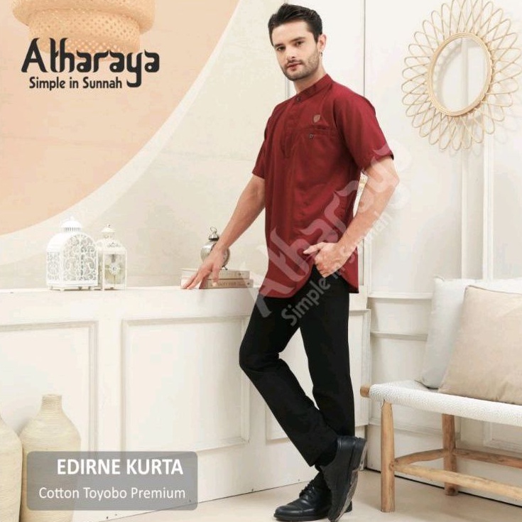 Baju Koko Kurta Pria Lengan Pendek EDIRNE Premium By Atharaya