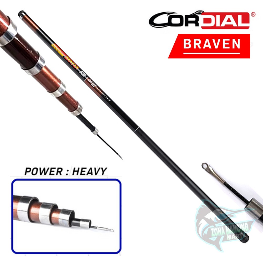 Joran Tegek Ruas Panjang CORDIAL BRAVEN | Joran Pole | Ujung Kaku | Baronang