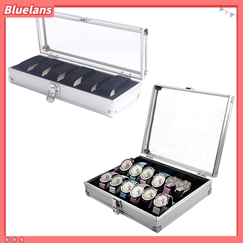 Kotak Organizer Jam Tangan Multifungsi 6 / 12 Sekat Bahan EVA Aluminum Alloy