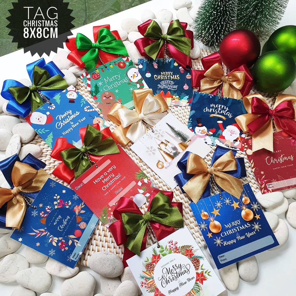 

Tag 8x8 Merry Christmas Natal Xmas Happy Holiday Label Pita Souvenirs Hampers Kartu Ucapan Kado Gift