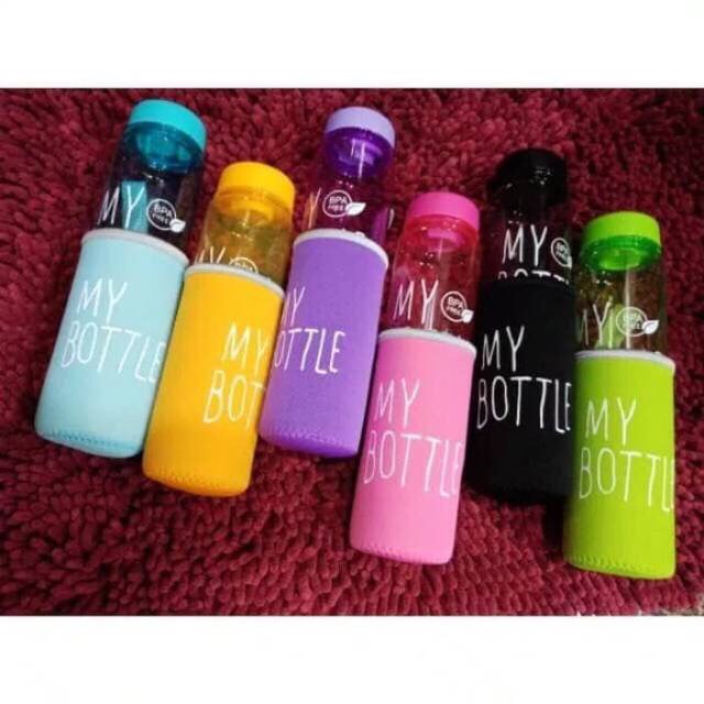 Botol Minum My Bottle Free Busa 1KG 16pcs Logo BPA Free Botol Minum infuser ada Penahan Tengah