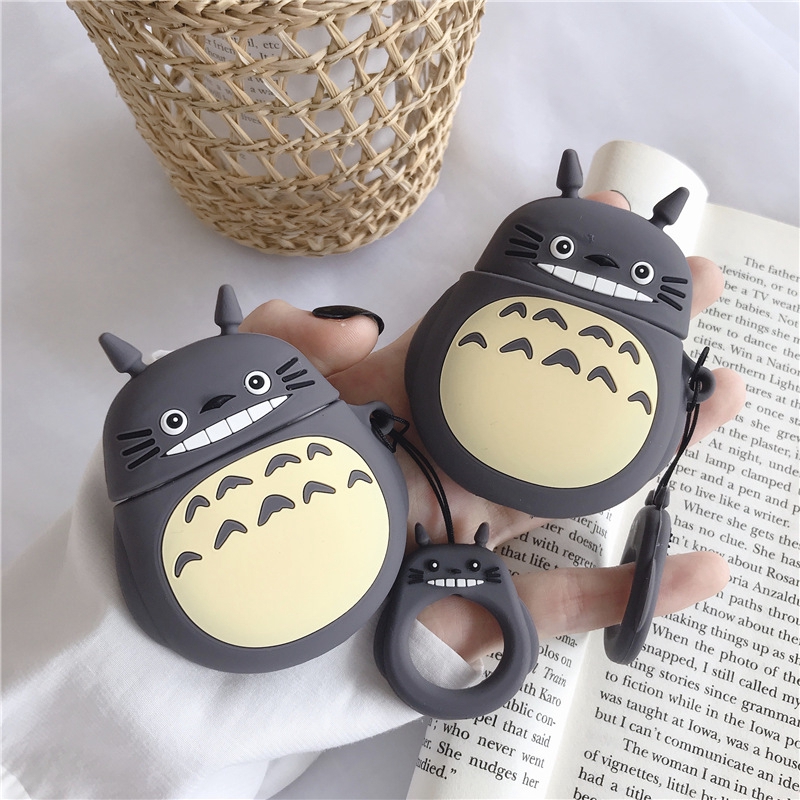 Casing Silikon Motif Kartun Totoro untuk Earphone Wireless Bluetooth