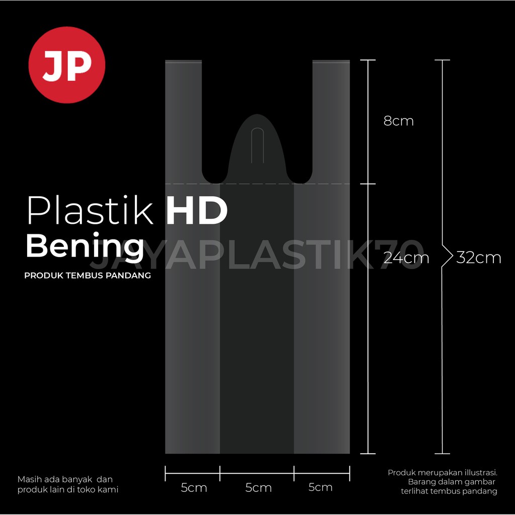 Plastik kantong HD Bening Ukuran 15x32cm Tebal 30Mcr 100pcs/pak plastik kresek, tenteng