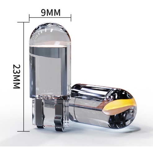 [4pcs ] Lampu LED T10 Full Kaca Resin Nyala Sinar Menyebar 360 - Sein Senja Kecil Terang