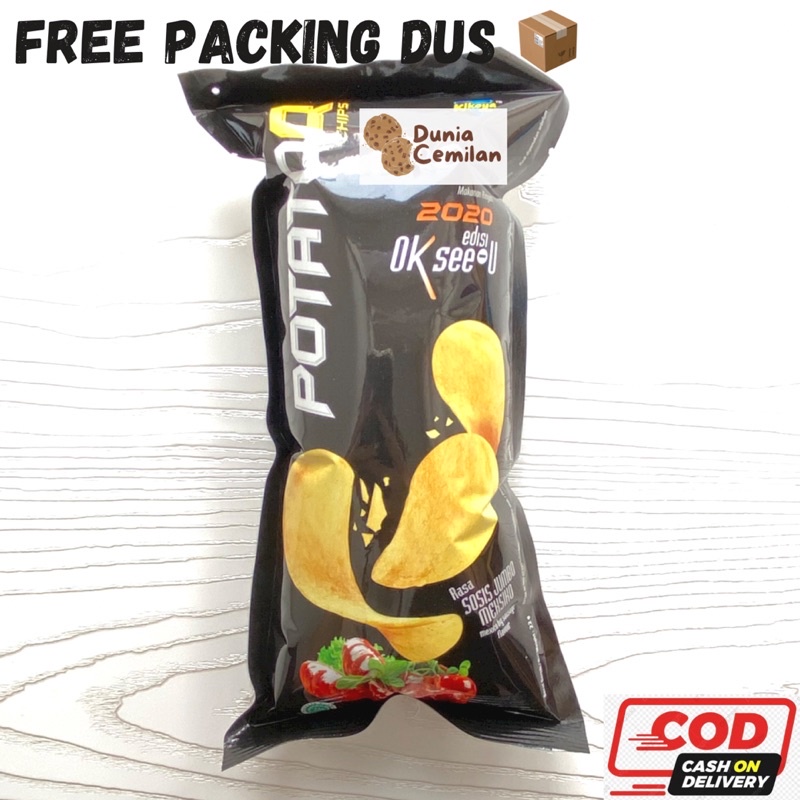 [TERMURAH!] Potato Q Chips 22gram - Keripik Kentang Enak Murah Gurih