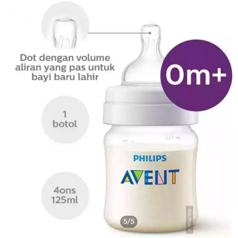 Avent Classic Plus 125ml atau 260ml Botol Susu Avent Wideneck wide neck Newborn Baby Bottle