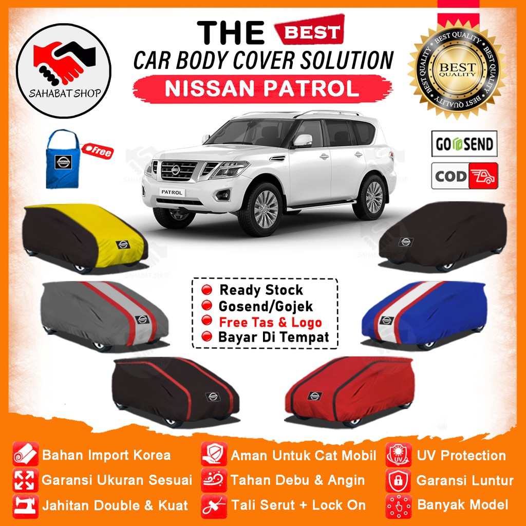 Sahabat Body Cover Mobil Patrol / Sarung Penutup Nissan Patrol Outdoor / Selimut Mantel Tutup Jas Mantol Pembungkus Pelindung Kerudung Kelambu Tutupan Terpal Kerodong Bungkus Mobil Patrol Waterproof Anti Air Model Orange