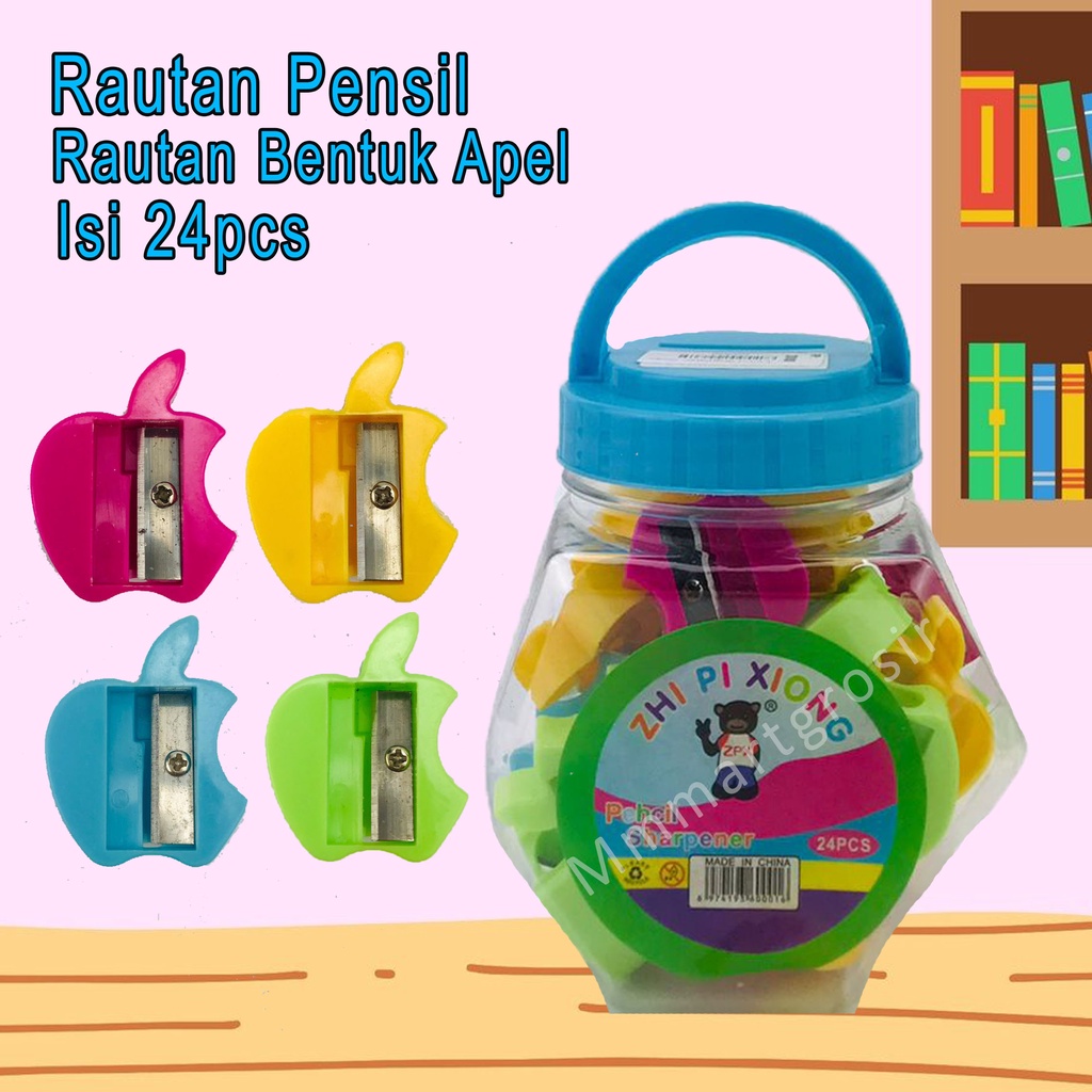 Zhi Pi Xiong / Rautan Pensil / Rautan Bentuk Apel / Isi 24pcs