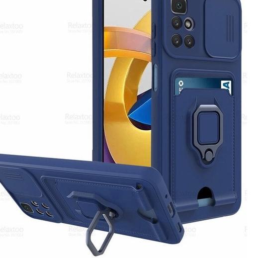 Lagi Tren.. Case Poco M4 Pro 4G Card Slot Slide Camera Ringstand