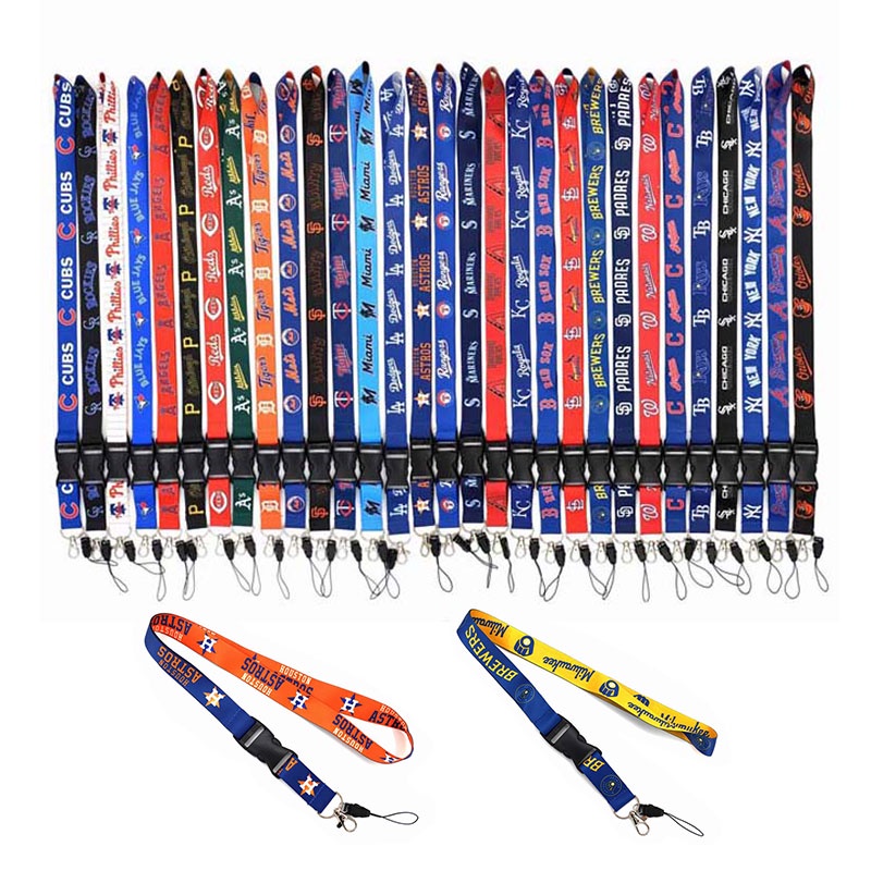 Mlb Baseball Lanyard Ponsel Tali Leher Untuk Gantungan Kunci Tali Anti Hilang &amp; ID Card Holder Sling Untuk Penggemar Olahraga