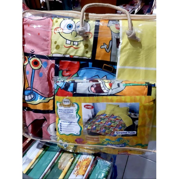 Set Bedcover QueenSize Dluxe Kintakun #SpongebobPuzzle
