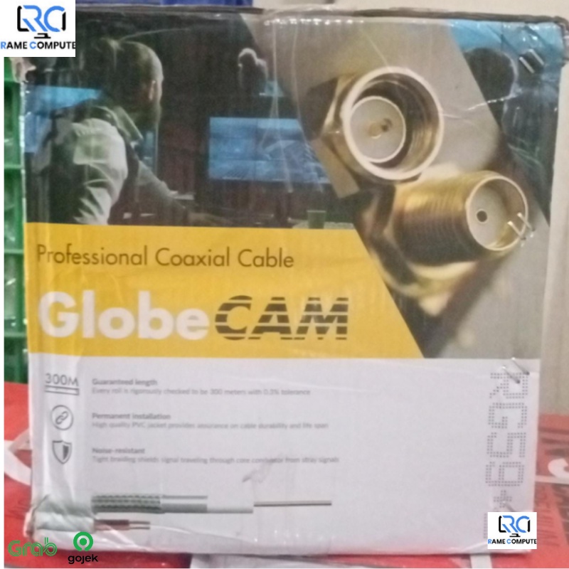 Globe Cam Kabel Cctv RG59 + 2 Power 300Meter PROFESIONAL COAXIAL CABLE KUALITAS SUPER PREMIUM